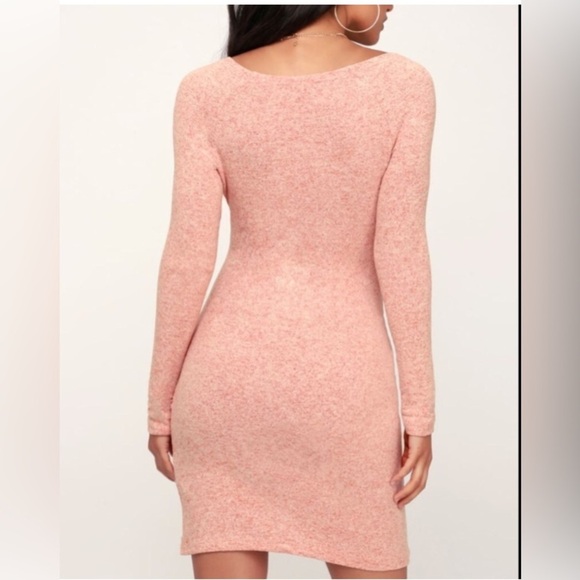 Free People Ginger Cozy Tie Front Sweater Dress Light Pink size XS NWOT​​ - Picture 2 of 9